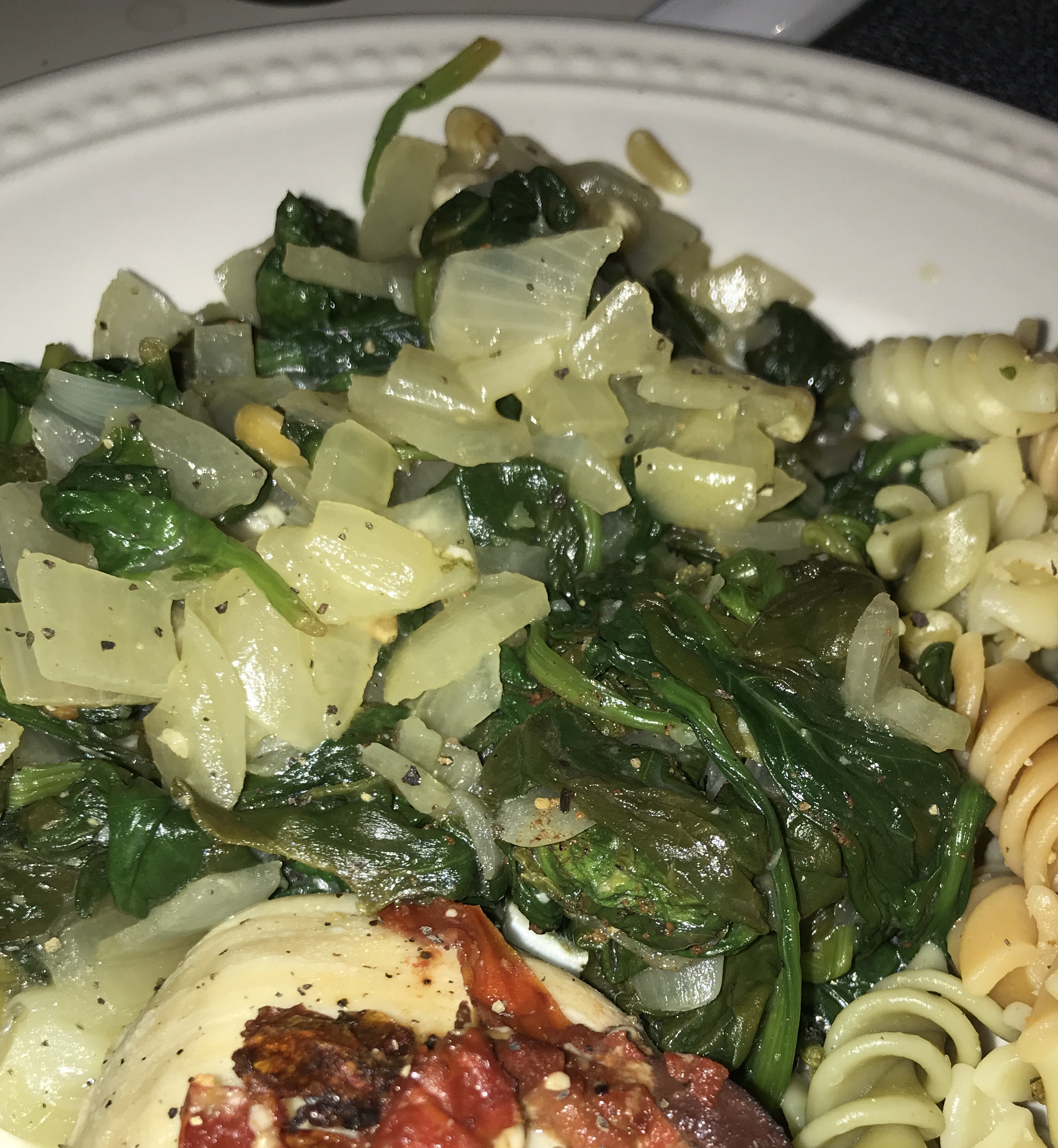 Braised Spinach with Garlic, Onion, and Pine Nuts - Image 2